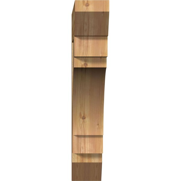 Merced Slat Rough Sawn Bracket, Western Red Cedar, 6W X 34D X 34H